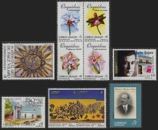 URUGUAY 2520 ** GEMÄLDEAUSSTELLUNG, 2522-2525 ** ORCHIDEEN ZUSAMMENDRUCK, 2530 *