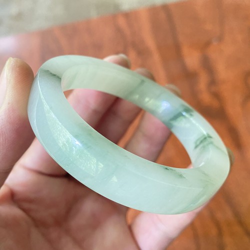 56mm Certified Icy Green Natural Tianshan Mountains Cui Jade Bracelet Bangle 003 - Picture 2 of 9