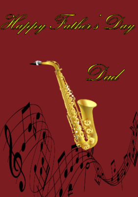 グローブ PRO MODEL NF66(ONE66) FATHER'S DAY Saxophone Musical Instrument nfd45 Happy Father's Day card