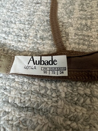NWT AUBADE Mocha Embroidery Floral Underwire Balconette Bra Size: 34 A - Picture 7 of 7