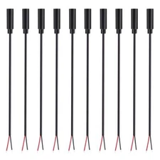 10 Pack Replacement 3.5mm Female Jack To Bare Wire Open End Ts 2 Pole Mono 1/8"