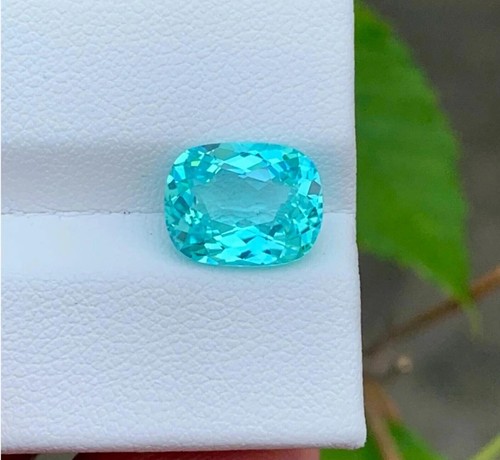 Certified Natural Paraiba Tourmaline 10.45 Ct Neon Blue Cushion Loose Gemstone - Picture 2 of 5