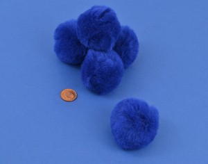 10 Royal Blue 60mm Or 2 5 Giant Craft Pom Poms Fluffy Acrylic Pompoms Ebay