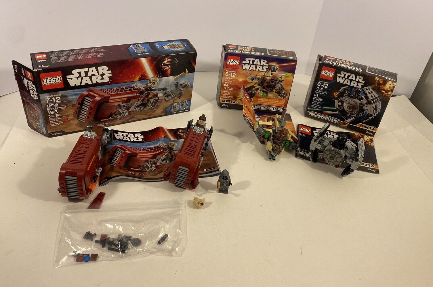 LEGO Star Wars Lot 75099 Rey's Speeder + Microfighers 75128 75129  *AS SHOWN*