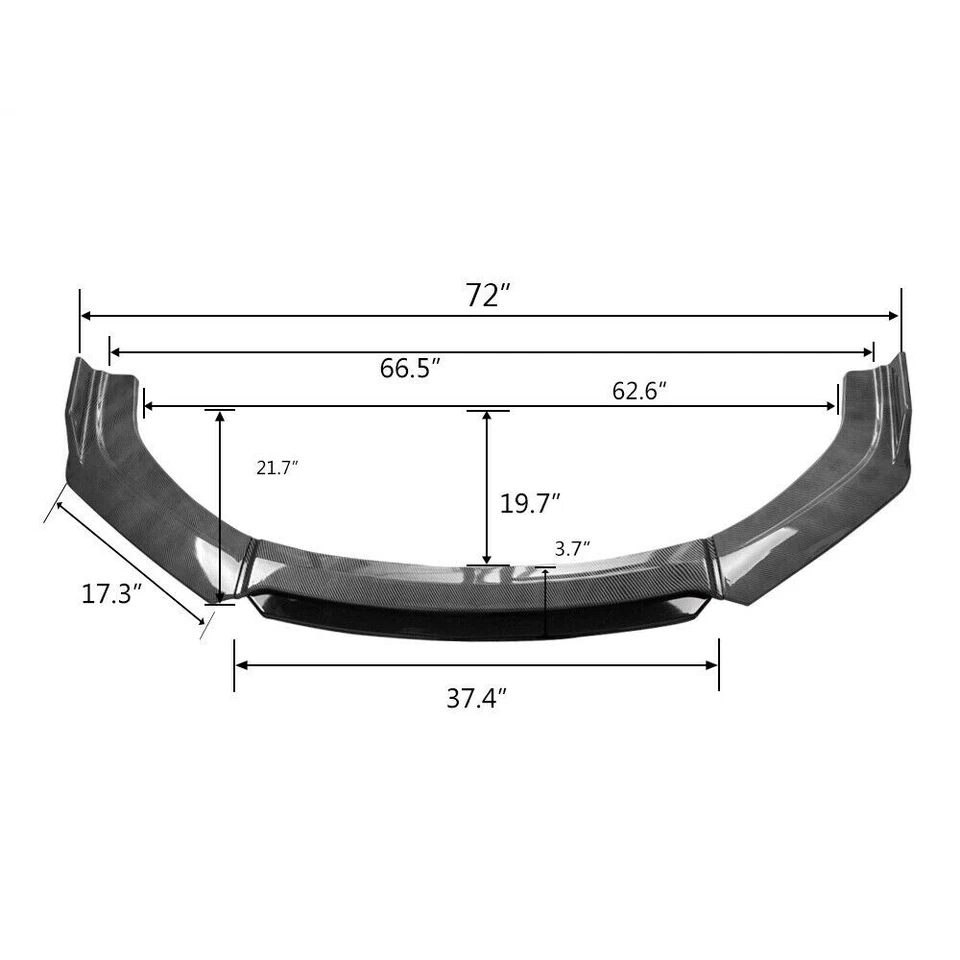 Divisor de alerón labial de parachoques delantero para Honda Alfa Romeo estilo fibra de carbono Foto 4 de 4