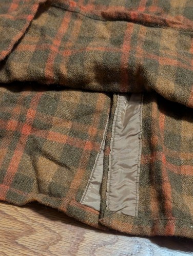 Vtg Dolphin Flannel Shirt - LARGE Korea Made - Brown / Orange Long Sleeve Button - Picture 23 of 24