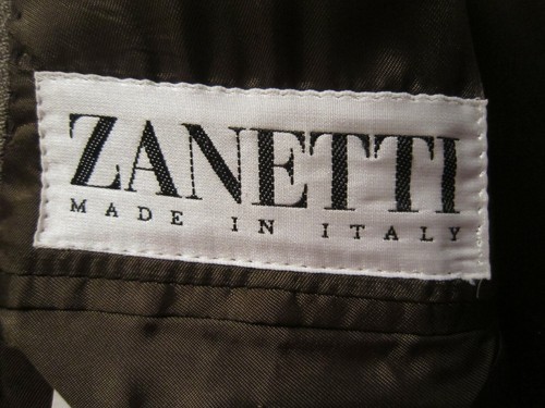 SZ 38S US 48C IT ZANETTI MENS BROWN STRIPED SUPER 100'S WOOL JACKET BLAZER, GUC - Picture 6 of 11