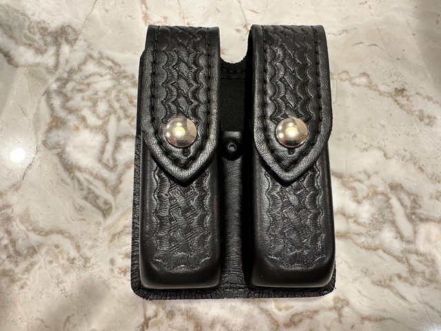 Pochette Double Magazine Safariland 77 - Cuir Noir - Pour Beretta 92 Et S&W 59