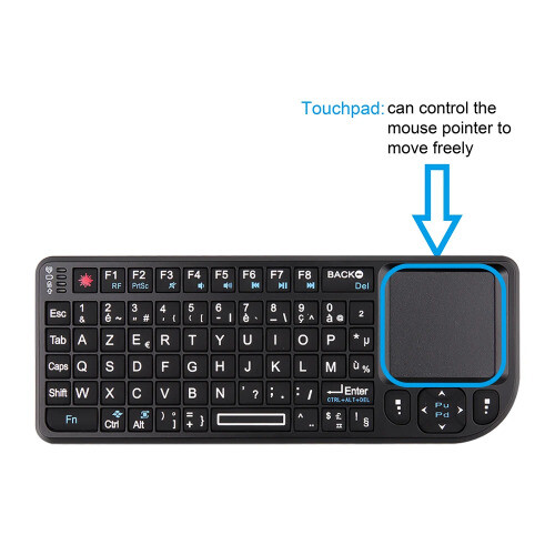 2.4G RF Wireless Keyboard Spanish French Russian English Keyboard Touchpad Mouse - Picture 10 of 12