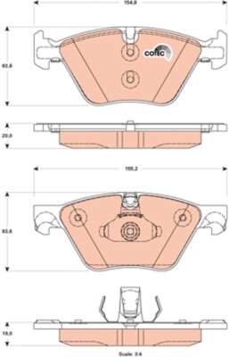 TRW GDB1882 brake pad set, disc brake for BMW, BMW (BRILLIANCE)