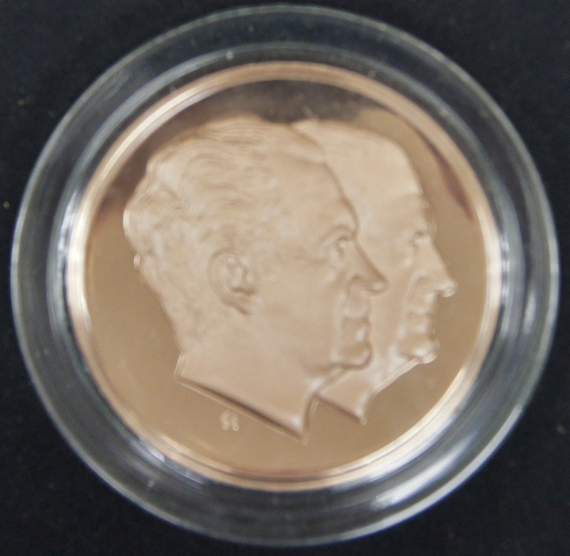1973 Presidential Inaugural Bronze Medal of Richard Nixon & Spiro Agnew 2.75"