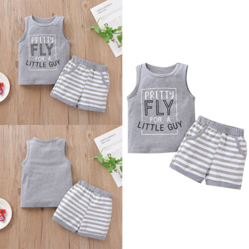 Kids Toddler Boys Summer Outfits 2Pcs Set Short Sleeve T-shirt Shorts Clothes