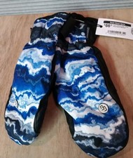 CandyGrind CG Park Mitten Snowboard Mitts Unisex Blue /White Medium New NWT