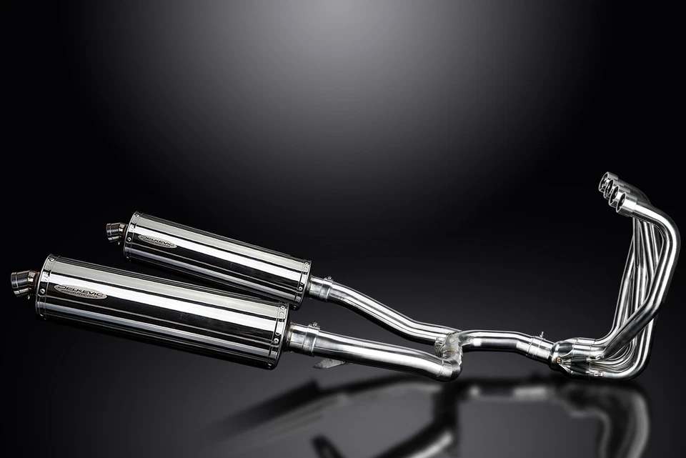 Silenciadores ovalados de acero inoxidable Kawasaki ZX-11 Ninja 1990-2001 escape completo 4-2 18" Foto 2 de 4