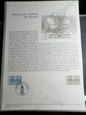 FRANCE 1974 DOCUMENT OFFICIEL 1° jour FDC, PALAIS JUSTICE ROUEN 1806, VF