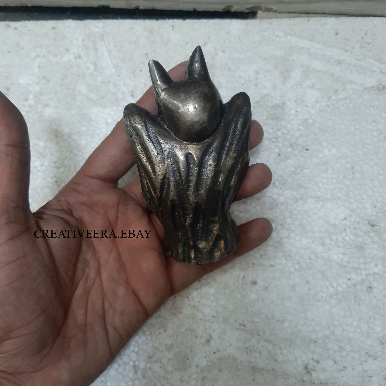 ANTIQUE SOLID WORKING BAT HEAD HANDLE WALKING STI… - image 2