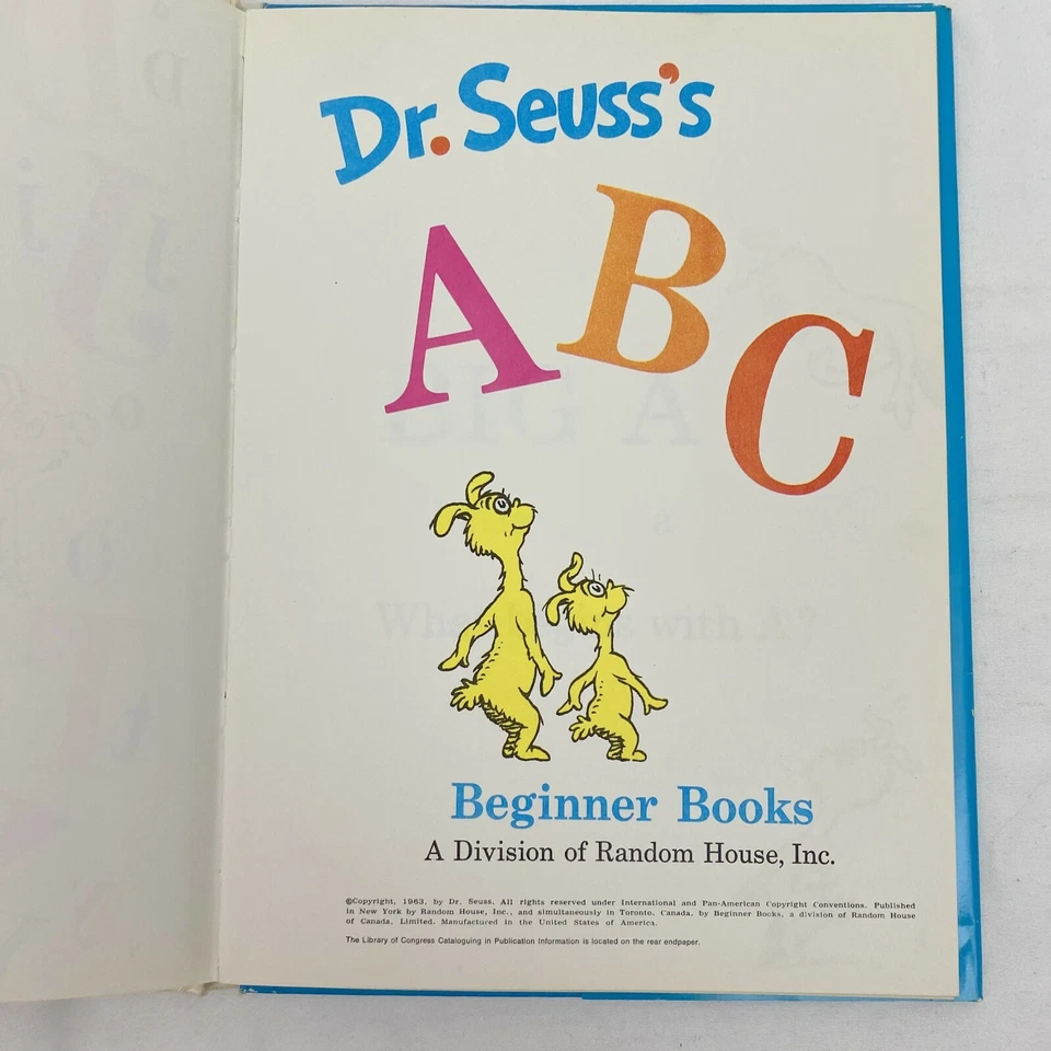 Dr Seuss ABC Book 1st Edition 1963 with Dust Jacket Beginner Books - Image 3 of 4
