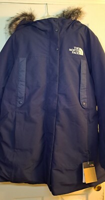 The North Face New Outerbrghs Down Winter Parka Summit Navy Blue Women's XXL