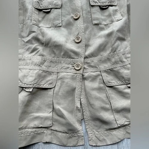 J. Crew Women’s Utility Jacket Khaki linen silk cargo - Picture 4 of 8