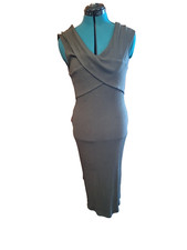 Michael Kors green shawl collar surplice front sweater dress size M