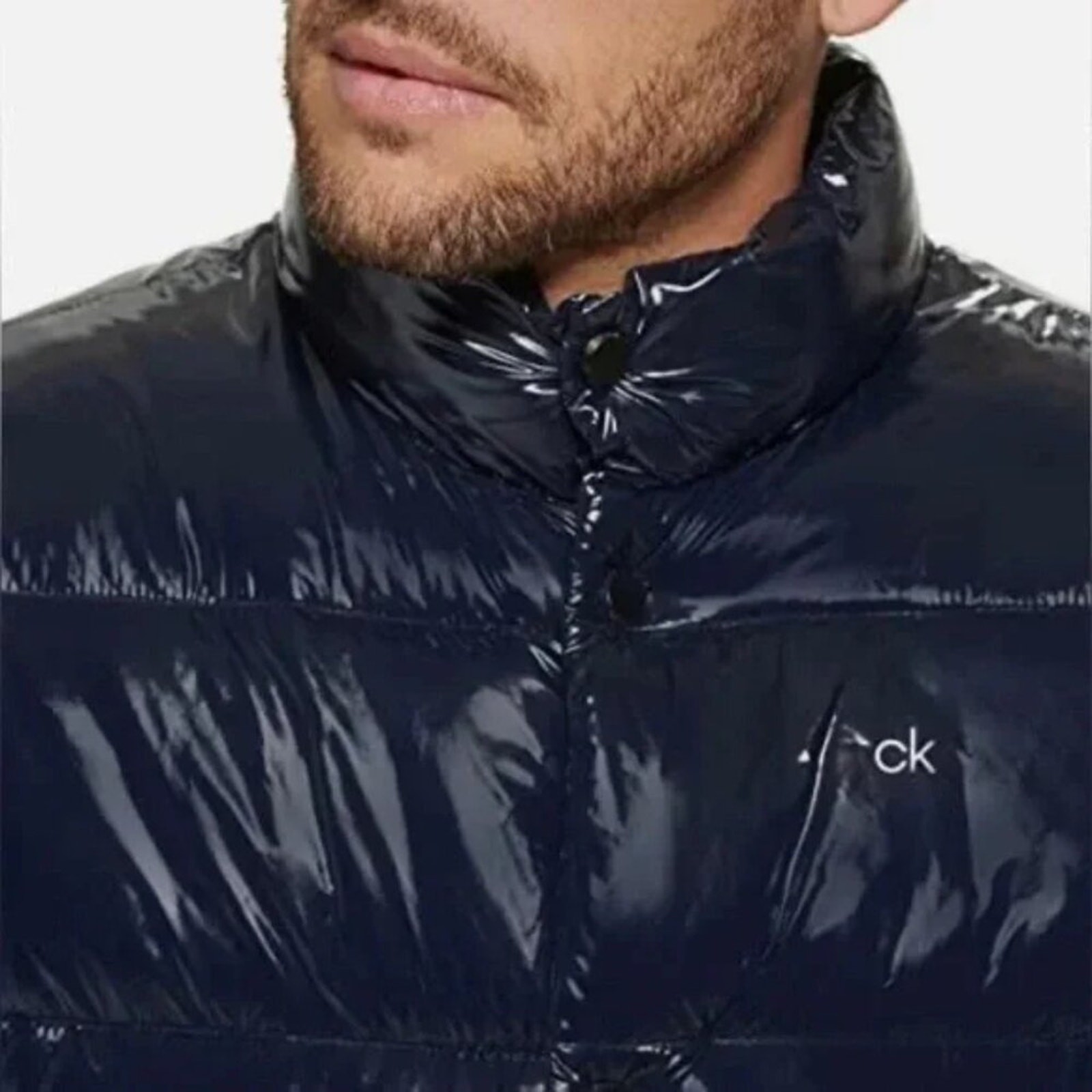 Calvin Klein Men's Glossy Navy Puffer Jacket medium thumbnail 6