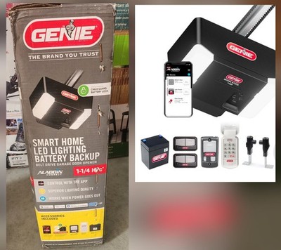 Genie 1¼ HPc Smart Belt Drive Garage Door Opener + Battery+ KEYPAD