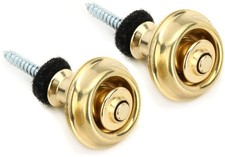 Dunlop Straplok Dual Design Strap Retainer System - Brass 2-pack Bundle