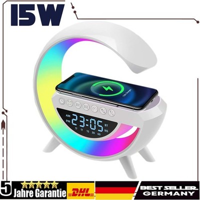 Multifunktionales Bluetooth Atmosphäre LED Licht kabelloses Laden und Uhr 1.0Ah