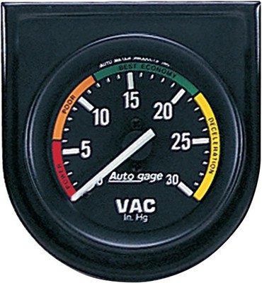 Auto Meter 2337 Autogage Mechanical Vacuum Gauge 0-30 In Hg 2-1/16'' Black