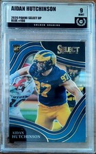 Aidan Hutchinson 2022 Select Draft Picks #198 Blue RC Golden Grading (GG) 9 Mint