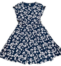 Pact cotton dress organic cotton Navy FLoral Large A005538