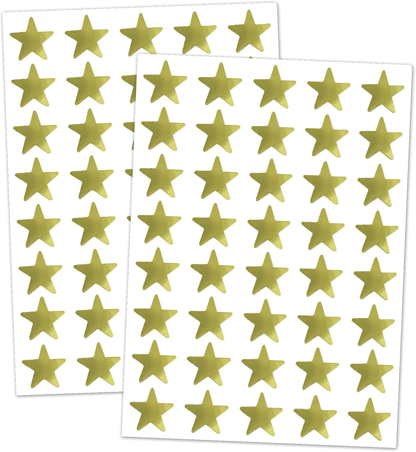 1000 Pack, Gold Foil Star Metallic Stickers, 15Mm