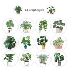 50Pcs Random Green Plant Stickers Gift Wrap DIY Craft Handmade Label