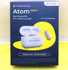 AUDIEN HEARING ATOM PRO 2 RECHARGABLE OTC HEARING AIDS / NEW  FREE SHIPP.