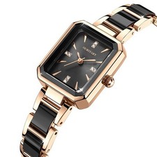 Stylish Square Alloy Diamond Studded Watch for Students and Fashion Lovers