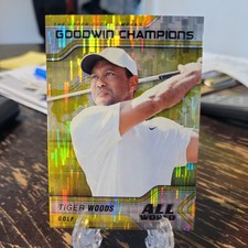 Tiger Woods 2023 Upper Deck Goodwin Champions All-World #AW-14 Yellow Parallel