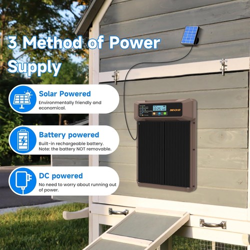 Puerta de gallinero automática con energía solar con pantalla LCD - 4 modos abiertos temporizador - Imagen 4 de 7