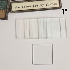 1" Square Clear Flat Glass 1 inch  30 Pack