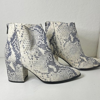 Steve Madden Snakeskin Ankle Booties - Black and Cream (Jillian) Sz 8