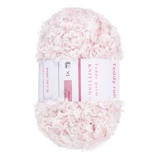Fur Yarn Soft Fluffy Chunky Yarn Fuzzy Yarn Pale Pink for Crocheting,50m