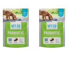 2 X VetIQ Probiotic Supplement Dogs Digestive Support 60 Count Total 120 NEW