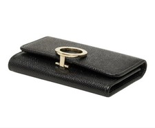 BVLGARI Key Case Logo Clip 6 Hooks Leather Black Men's Accessory Itary Made