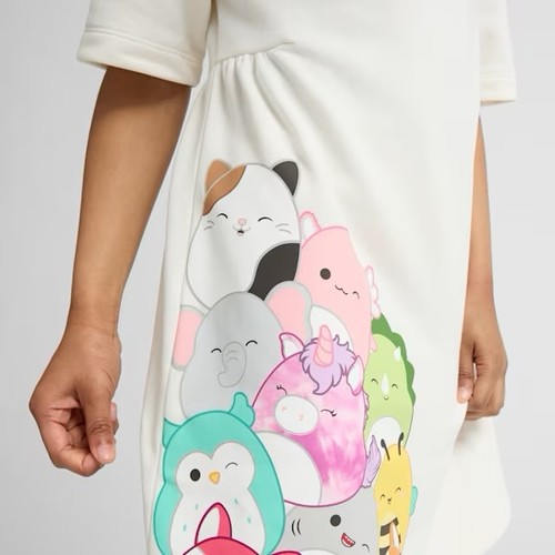 Puma X Squishmallows Girls 5 XXS Cream Short Sleeve Sweatshirt Dress - Picture 7 of 9