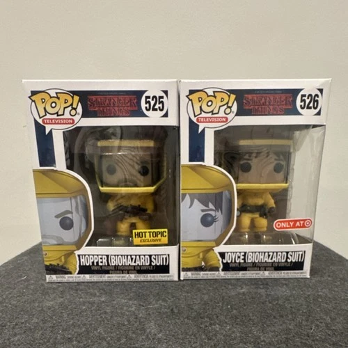 Funko Stranger Things Pops 525, 526 Hopper & Joyce Hot Topic Target Exclusive