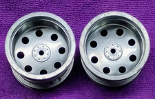 (2) Traxxas 3673 12mm Hex 2.2" Front Truck Wheel Wheels Rims Satin Chrome