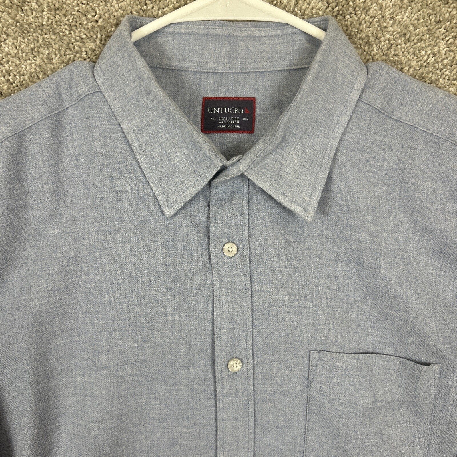 UNTUCKit Solid Blue Shirt Button Long Sleeve Men'… - image 2