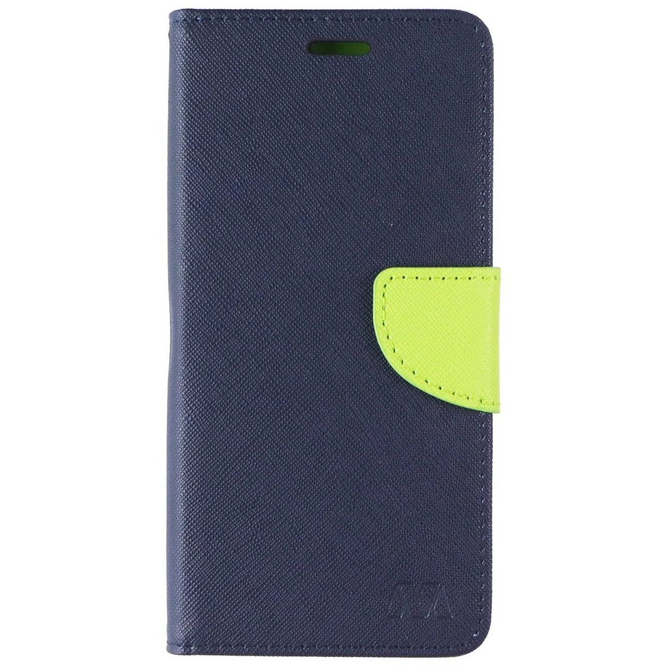 Funda Cartera Serie Granulado Cruzado Mybat MyJacket para LG K40 - Cuero Azul y Verde Foto 4 de 4