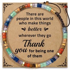 Thank You Gifts for Women, Inspirational Gifts Natural Rainbow Stone Bracelet Ap