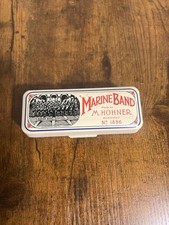 Vintage M. Hohner Marine Band Harmonica 1896 Key of E Original Box Germany