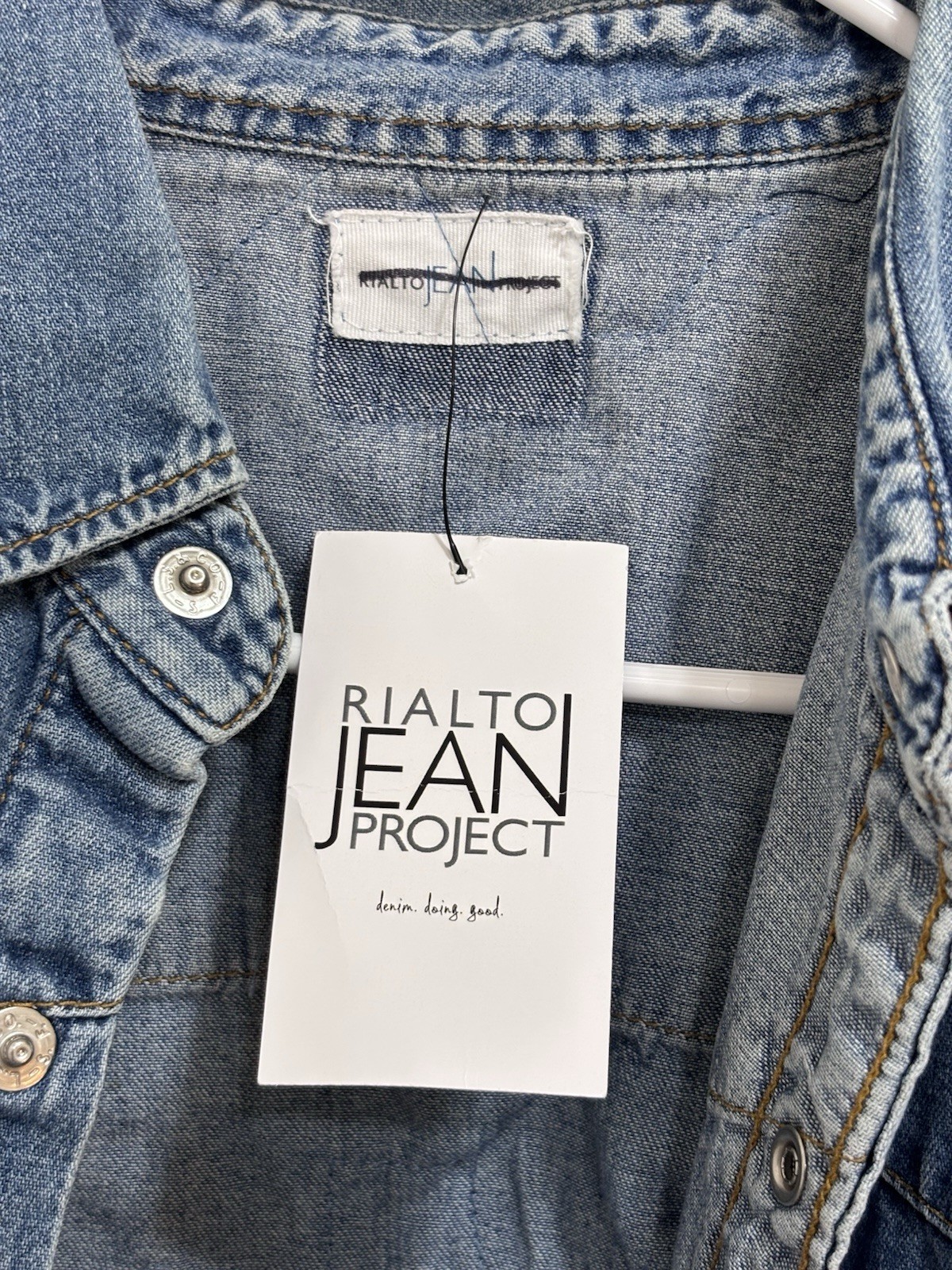 RARE! Free People Levis Rialto Jean Project The Brin Denim Shirt XL Slouchy NWT! image 7